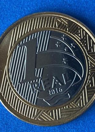 Монета бразилии 1 реал 2016 г. олимпиада - талисман2 фото