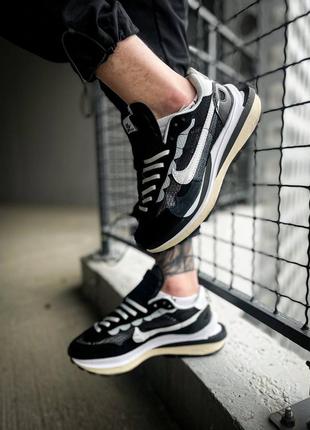 Мужские кроссовки sacai x nike vaporwaffle black/white