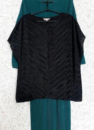 Футболка чорна жатка пліссе