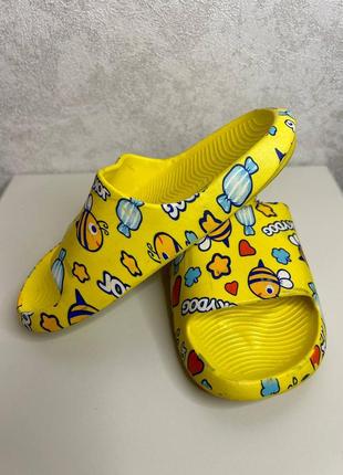 Тапочки детские размер 28 20 недорого жёлтый цвет летняя обувь