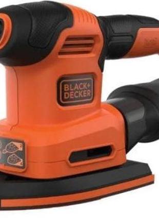 Вібраційна шліфмашина black+decker, 200 вт, 8000-13000 об/хв, вага 1.58 кг, пилозбірник