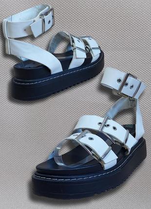 Классные белые сандали - босоножки. bershka. размер  37.3 фото