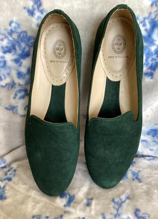 Туфлі італія зелена замша все натуральна шкіра5 фото