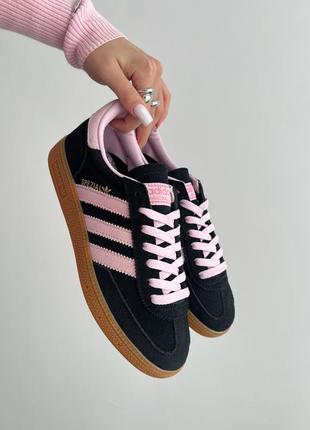 Adidas wmns handball spezial 'black clear pink gum'7 фото