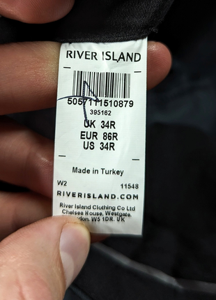 River island классические формальные брюки с лампасами skinny (узкие)34x32| укороченные9 фото