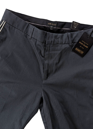 River island классические формальные брюки с лампасами skinny (узкие)34x32| укороченные2 фото