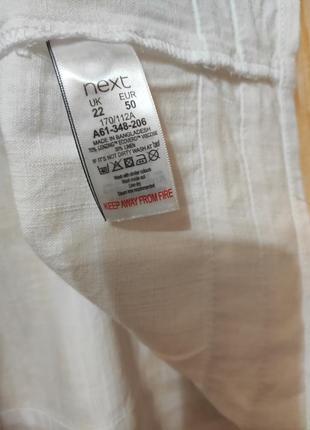 Белоснежная женская натуральная блуза лен батал р.58/uk226 фото
