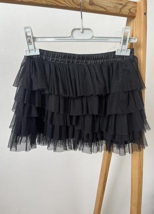 Детская фатиновая юбка zara черная юбочка зара для девочки 128 7 8 лет
