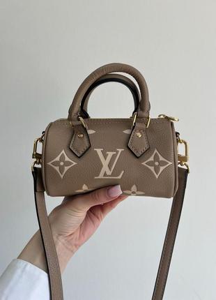 Сумка в стиле  louis vuitton speedy nano monogram empreinte bicolor