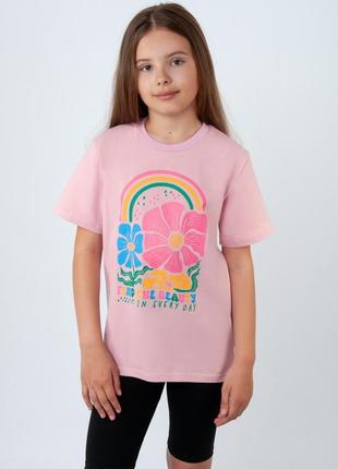 Підліткова футболка оверсайз, гарна футболка для дівчат, хлопковая футболка оверсайз, красивая футболка для девочки, подростковая футболка для девочки7 фото