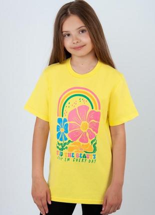 Підліткова футболка оверсайз, гарна футболка для дівчат, хлопковая футболка оверсайз, красивая футболка для девочки, подростковая футболка для девочки5 фото