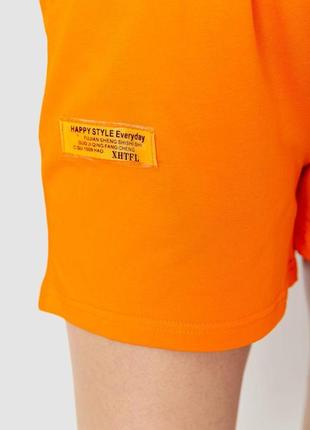 Костюм жіночий повсякденний футболка+шорти, колір помаранчевий, 198r1236 фото
