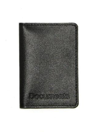 Обкладинка для документів dnk leather (id паспорт) чорний (dnk mini doc r col.j)