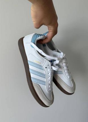 Самба адидас бвли кеды adidas samba white blue