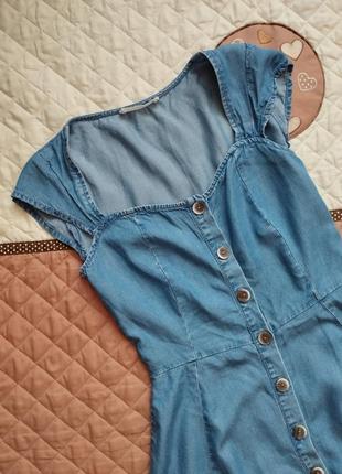Літня жіноча сукня плаття сарафан mango xs ліоцел  легкий літній джинси малого розміру джинсове стильне5 фото