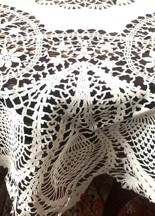 Виниловая ажурная кружевная скатерть 90х95— наперон8 фото