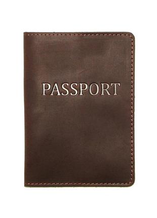 Обложка на паспорт dnk leather паспорт-h col.f 15,5х9,8 см темно-коричневая