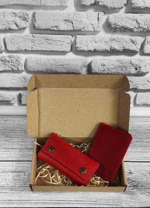 Подарочный набор dnk leather №11 18,0*10,0*3,5 см красный