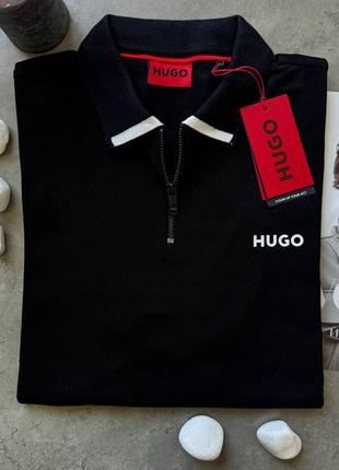 Чоловіче чорне поло hugo boss люкс якості™️