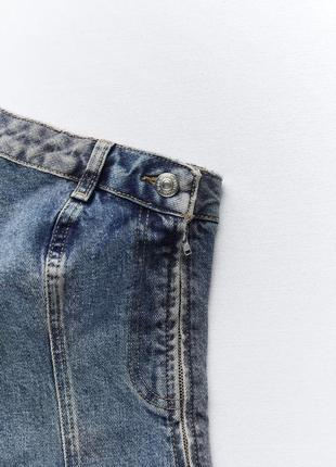 Асимметричный джинсовый топ trf zara, размер l8 фото