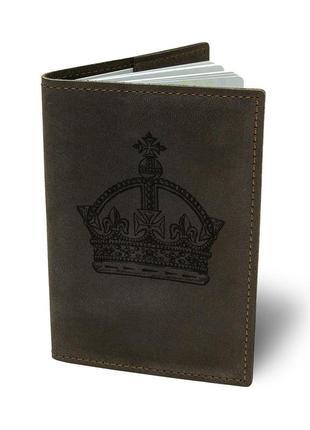 Шкіряна обкладинка для паспорта bermud b 01-18ko-01-12 коричневий
