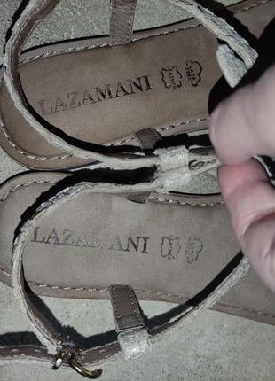 Кожаные сандалии / босоножки / вьетнамки lazamani (100% кожа, итальялия)2 фото