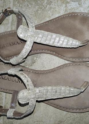Кожаные сандалии / босоножки / вьетнамки lazamani (100% кожа, итальялия)8 фото