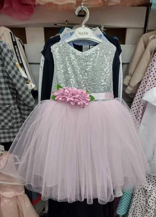 Платье праздничное размер 110 новое платье фатин пышное с пайетками