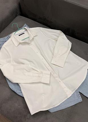 Белая женская коттоновая рубашка от m&amp;s