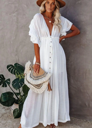 Длинная пляжная туника, пляжное платье