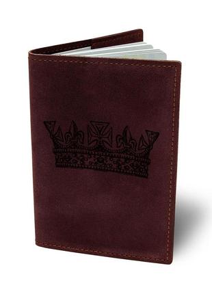 Кожаная обложка для паспорта bermud b 01-18br-01-11 бордовый