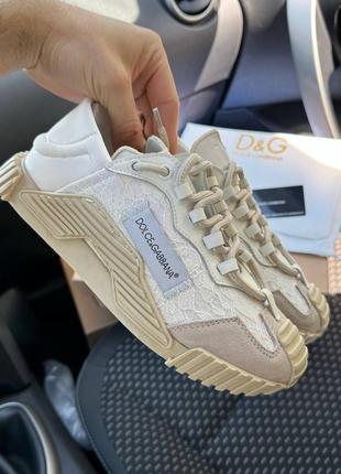 Неймовірні жіночі кросівки у стилі dolce & gabbana ns1 low white beige premium молочні