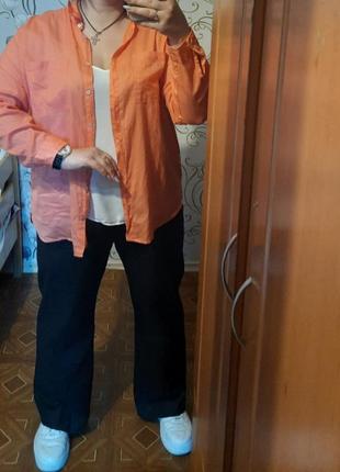 Помаранчева сорочка котон