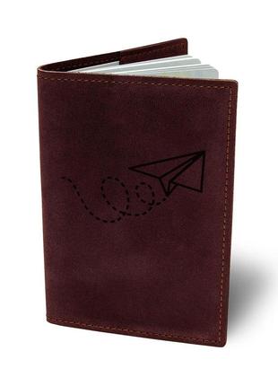 Кожаная обложка для паспорта bermud b 01-18br-01-13 бордовый