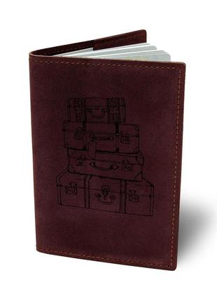 Кожаная обложка для паспорта bermud b 01-18br-01-14 бордовый