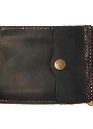 Затискач для грошей dnk leather dnk затискач-h дріб.f 8,0*11,0*1,5 см темно-коричневий