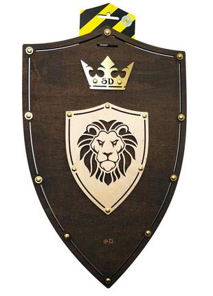 Сувенірний дерев'яний щит «лев венге» lion 47х30 см