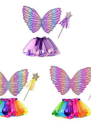 Карнавальный наряд радужная бабочка 9492 розовый6 фото