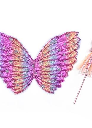 Карнавальный наряд радужная бабочка 9492 розовый3 фото
