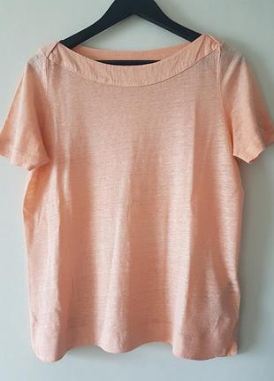 Меланжевая футболка изо льна massimo dutti5 фото