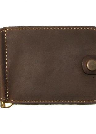 Затискач для грошей dnk leather dnk затискач-h col.g 8,0*11,0*1,0 см коричневий