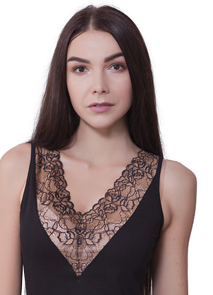 Чорна майка вв066 100% бавовна