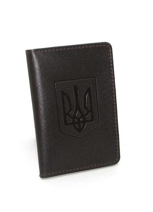 Обкладинка для документів (id паспорт) dnk leather mini doc r-gerb col.f коричнева