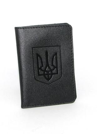 Обложка для документов (id паспорт) dnk leather mini doc r-gerb col.j черная