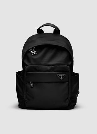 Prada re-nylon and saffiano leather backpack black