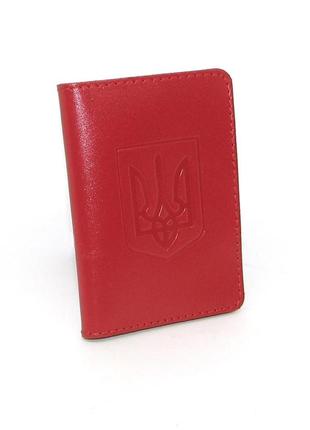 Обложка для документов (id паспорт) dnk leather mini doc r-gerb col.h красная