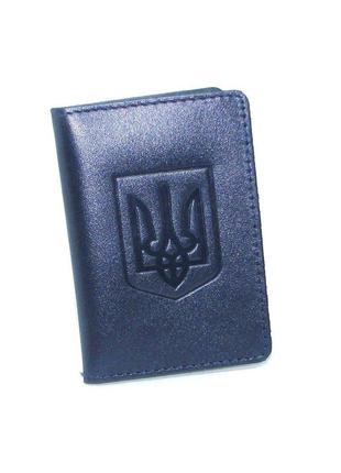 Обложка для документов (id паспорт) dnk leather mini doc r-gerb col.k синяя