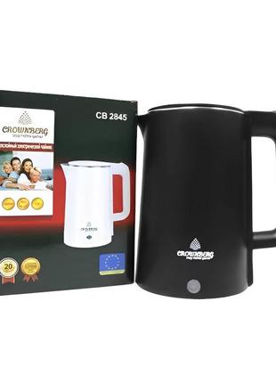 Электрочайник crownberg cb-2845 дисковый 1.8л черный 1800вт