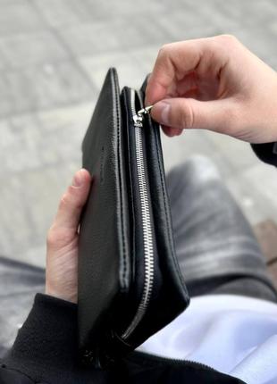 Клатч на магнитах с отделением для телефона, кошелек - клатч из натуральной кожи