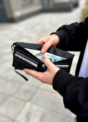 Клатч на магнитах с отделением для телефона, кошелек - клатч из натуральной кожи